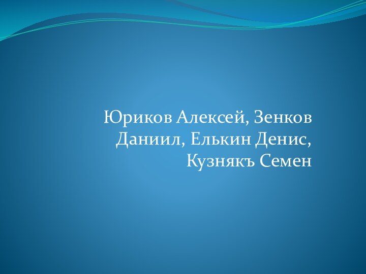 Юриков Алексей, Зенков Даниил, Елькин Денис, Кузнякъ Семен