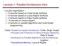Parallel Architecture Intro