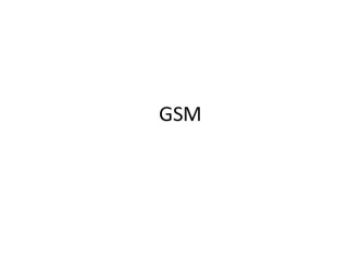 Мобильные сети GSM. (Лекция 11)