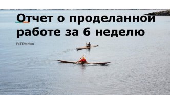 FaTEAshion. Отчет о проделанной работе за 6 неделю