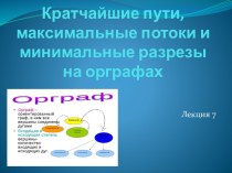 Кратчайшие пути, максимальные потоки и минимальные разрезы на орграфах