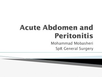 Acute abdomen and peritonitis