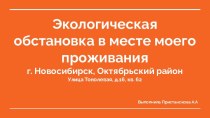 Экологическая обстановка в месте моего проживания. Город Новосибирск, Октябрьский район