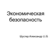 Экономическая безопасность