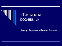 Тихая моя родина. Цель исследования – восстановить историю исчезнувшей деревни Вангимова Сельга