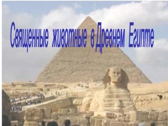 Священные животные в Древнем Египте