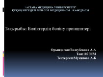 Биліктердің бөліну принциптері