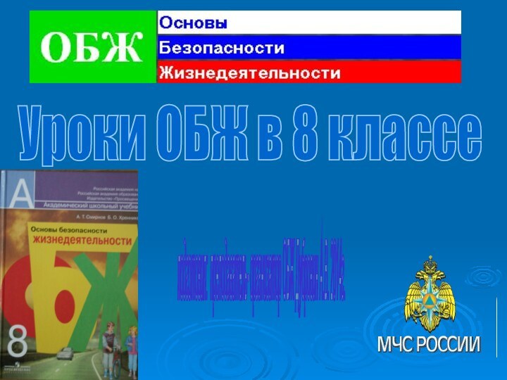 Уроки ОБЖ в 8 классе подготовил: преподаватель- организатор ОБЖ Дубровин А.В. 2014г.