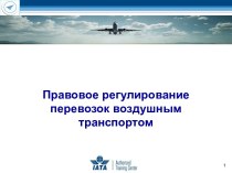 Правовое регулирование перевозок воздушным транспортом