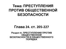 Преступления против общественной безопасности и общественного порядка