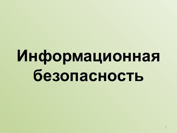 Информационная безопасность