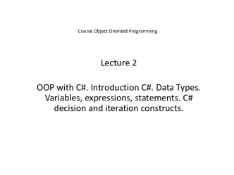 Course object oriented programming lecture 2