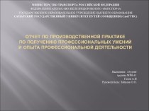 Отчет по производственной практике по получению профессиональных умений и опыта профессиональной деятельности