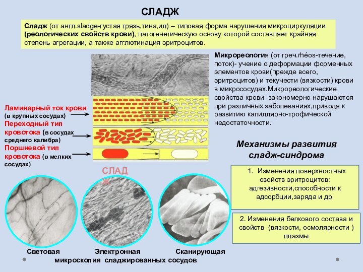 Микрореология (от греч.rhéos-течение,поток)- учение о деформации форменных элементов крови(прежде всего,эритроцитов) и текучести