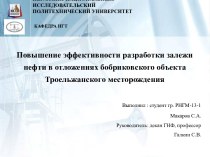 Повышение эффективности разработки залежи нефти в отложениях бобриковского объекта Троельжанского месторождения