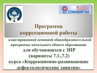 Программа коррекционной работы адаптированной основной общеобразовательной программы начального общего образования