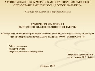 Совершенствование управления маркетинговой деятельностью организации (на примере многопрофильной клиники ООО МедикСити)