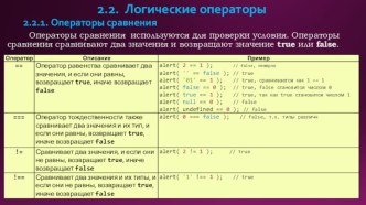 Логические операторы