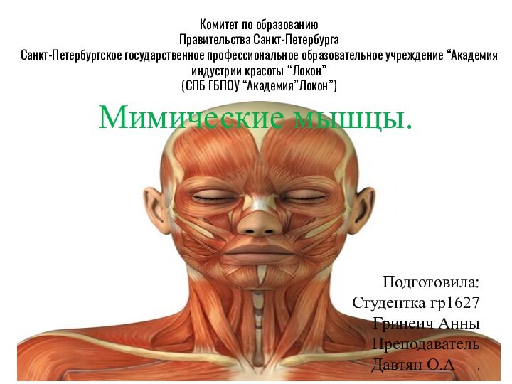 Комитет по образованию Правительства Санкт-ПетербургаСанкт-Петербургское государственное профессиональное образовательное учреждение “Академия индустрии красоты