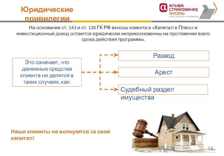 Юридические привилегииЭто означает, что денежные средства клиента не делятся в таких случаях,