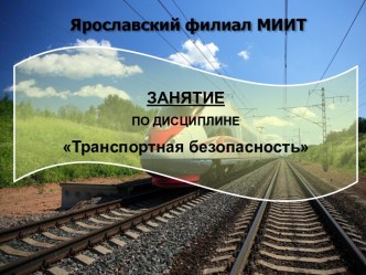 Информационное обеспечение в области транспортной безопасности. (Лекция 1.3)