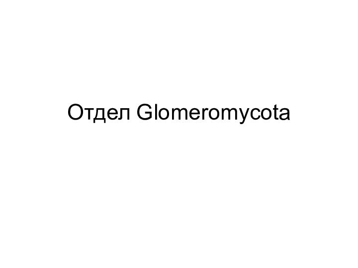 Отдел Glomeromycota