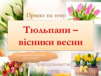 Тюльпани – вісники весни. (Природознавство. 3 клас)