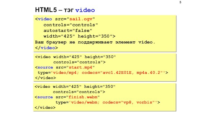 HTML5 – тэг videoВаш браузер не поддерживает элемент video.