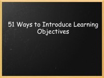 Ways to introduce learning objectives