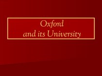 Oxford and its University