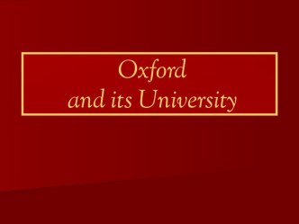 Oxford and its University