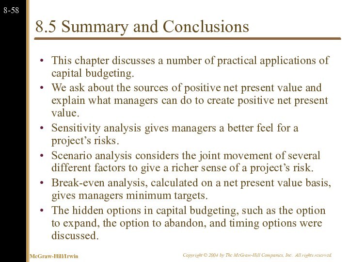 8.5 Summary and ConclusionsThis chapter discusses a number of practical applications of