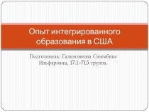 Опыт интегрированного образования в США