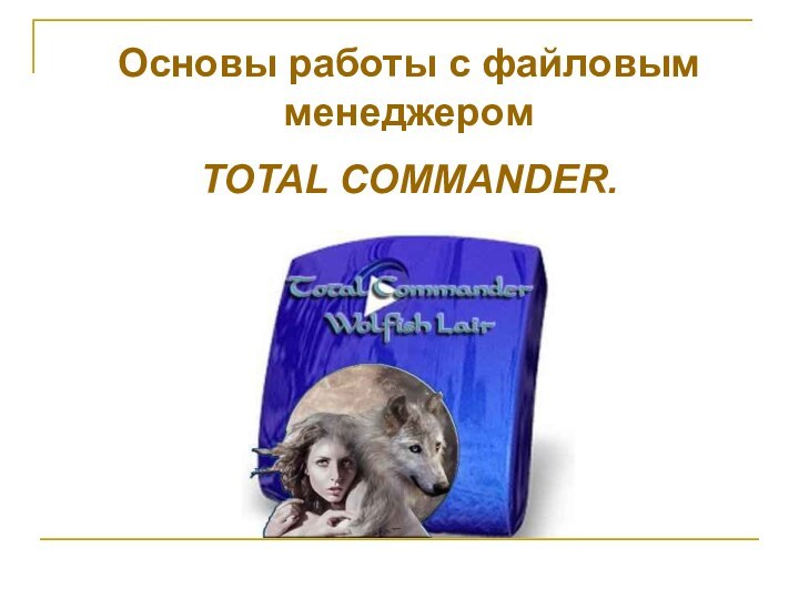 Основы работы с файловым менеджером TOTAL COMMANDER.