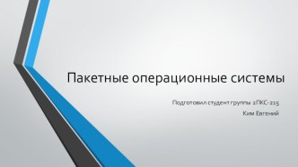 Пакетные операционные системы