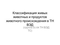 Классификация живых животных и продуктов животного происхождения в ТН ВЭД