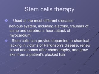 Stem cells therapy