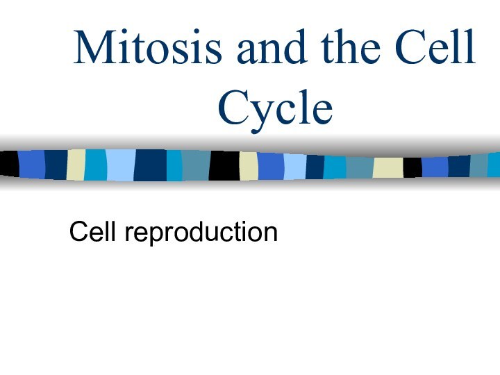 Mitosis and the Cell CycleCell reproduction