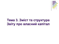 Зміст та структура звіту про власний капітал