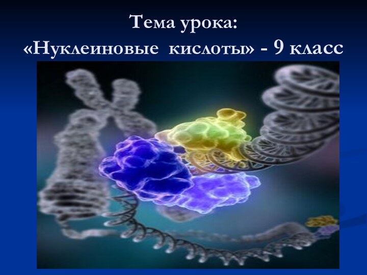 Тема урока:  «Нуклеиновые кислоты» - 9 класс