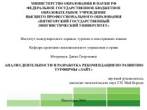 Анализ деятельности и разработка рекомендации по развитию турфирмы Лайт