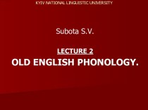 Lecture 2 old english phonology