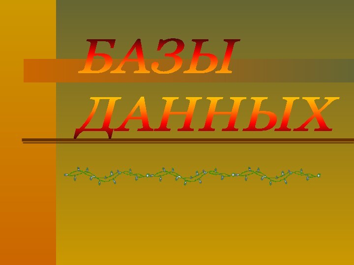 БАЗЫ  ДАННЫХ