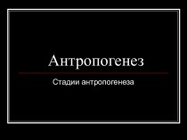 Антропогенез. Стадии антропогенеза