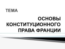 Основы конституционного права Франции