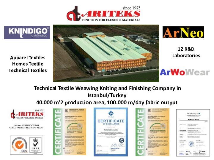 Technical Textile Weawing Kniting and Finishing Company in Istanbul/Turkey40.000 m’2 production area,