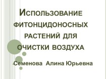 Использование фитонцидоносных растений для очистки воздуха