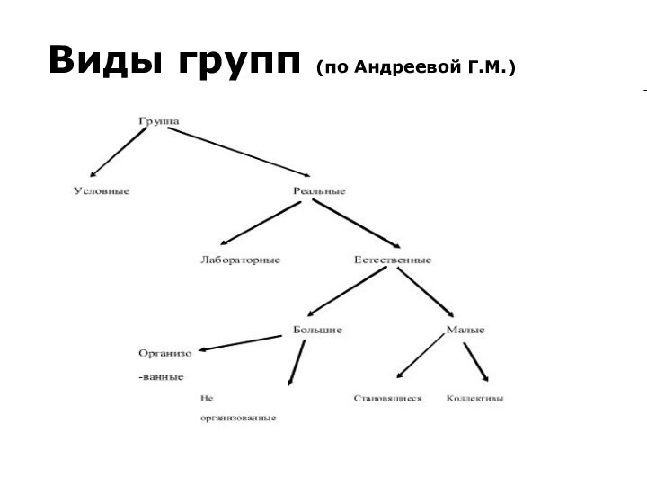 Виды групп (по Андреевой Г.М.)