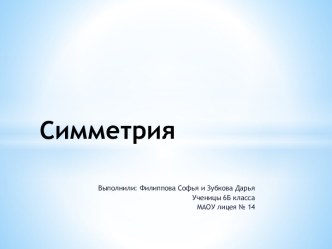 Симметрия. Виды симметрии