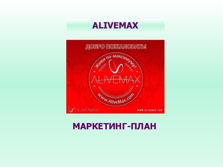 МАРКЕТИНГ-ПЛАН ALIVEMAX